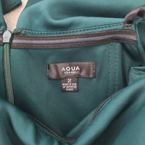 Aqua Off the shoulder Cascade gown Formal ladies green Sz 2 Wedding Party Event - Picture 9 of 9